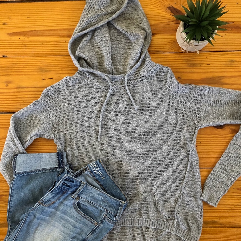 Abercrombie & Fitch Grey Hooded Sweater